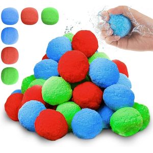 Juego de 50 bombas de agua, bolas de salpicaduras, globo de trampolín reutilizable para niños, bomba de bolas de felpa 220715