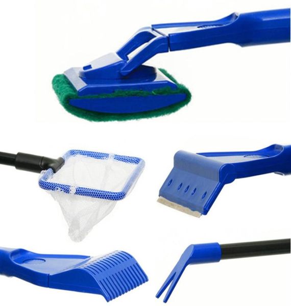 Ensemble de 5 pièces d'aquarium d'algues, épurateur de verre, outils de nettoyage, pompe à eau, nettoyage de gravier, Set83372396924778