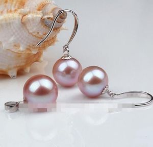 Expédition gratuite set de 8MM Southern Sea NATURAL véritable rond parfait perle rose