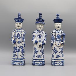 Set Chinese keizerbeeldjes in de Qing-dynastie, keramische beelden, tafelaccessoire, woondecoratie