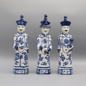 Ensemble de figurines d'empereur chinois de la dynastie Qing, statues en céramique, accessoire de table, décoration de la maison
