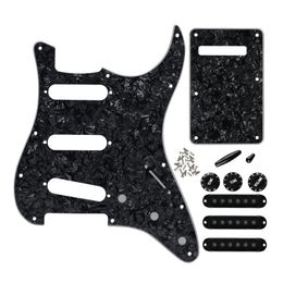 Conjunto de capas de cavidade traseira de pickguard SSS 48/50/52 mm Capas de captador 2T1V Botões Chave Tremolo Bar Tips