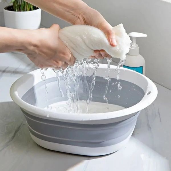 Conjuntos de plástico plegables cuencas de lavado portátiles lavandería plegable bañera de baño para adultos accesorios de cocina de baño de baño