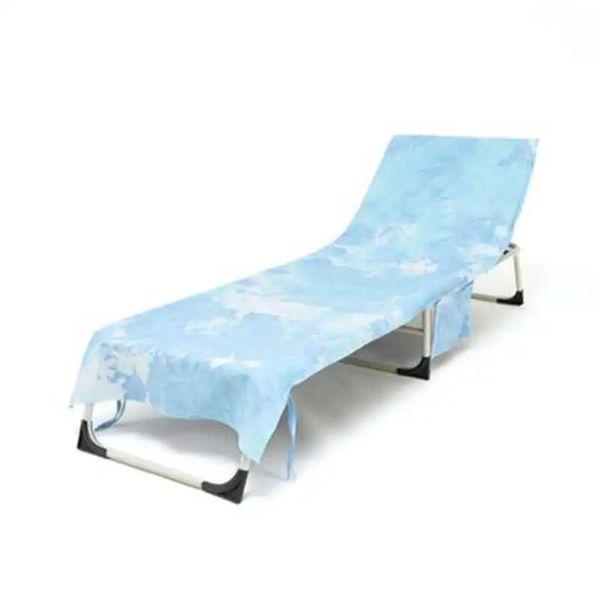 Ensemble de couvertures de serviettes de chaise de plage portables imprimées avec poche, absorbant l'extérieur, séchage rapide, chaise longue de piscine, tapis de bain de soleil