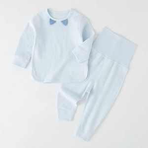 Ensemble Pure Taille Haute Protection Du Ventre Pantalon Printemps Automne Bébé Sous-Vêtements Pull Pour Enfants Tout Coton Vêtements Pour Hommes Et Femmes