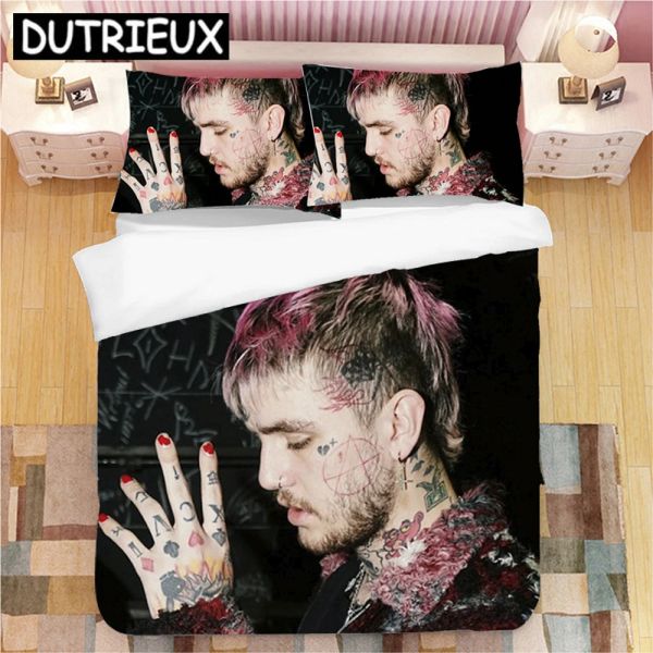 Ensemble de litière de litière de litière imprimée du rappeur Lil Peep Peep 3D