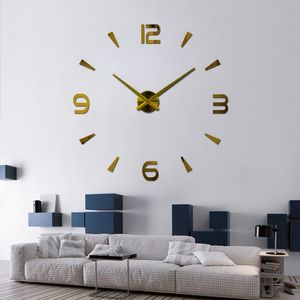 Set Sail 2020 Nuevo reloj Acrílico Metal Espejo Grande Decoración personalizada Relojes 3D Relojes de pared grandes Envío gratis Y200407