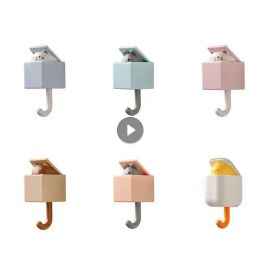 Establecer el gancho de pared auto adhesivo lindos perchas de gato gato llave llave de toalla paraguas de toalla de toalla de toalla decoración de la pared accesorios de baño