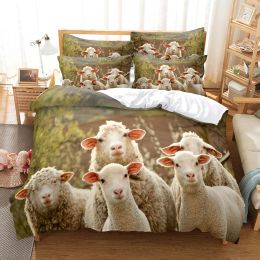 Définir la litière de mouton Ensemble pour la chambre à coucher couvre-lits pour couvre-lit à la maison de couette à la couette à la couette de qualité et à la taie d'oreiller rideaux transparents