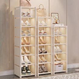 Set Shoe Rack Organisez l'espace de coin mural multicouche Sauveillance étagère de chaussures de bricolage Cabinet à chaussures ajusté Organisateur de la porte de la salle de bain