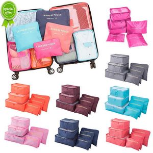 Set-opslag Nieuw voor kleding netjes Garderobe Kofferzak Reisorganisator Case Schoenen Verpakking Cube Bag 6PCS