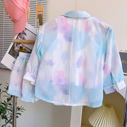 Set Summer Cool Blouse Shirt + Shorts + Vente T-shirt Fashion Korean Girls Tenues Tenues Toddler Girl Clothes 3pcs 2-8Y