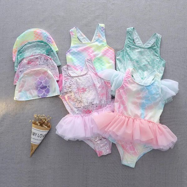 Conjunto de traje de baño tutú de verano para niñas con gorro de natación, traje de baño con protección solar UV para niñas, bebés, niños pequeños, conjunto de dos piezas, 29 años