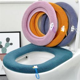 Ensemble épaississant le siège de toilette tapis Hiver Winch Soft Washable Closestool Mat Seat Case Woilet Lid Pad Bidet Cover Accessoires de salle de bain