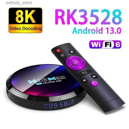 Décodeur 2019 H96 Max Smart TV Box 4Kx2K Sortie Ultra HD Android 13 WiFi 6 Paramètres du lecteur multimédia Récepteur supérieur 16 Go 32 Go 64 Go TV Box Q240330