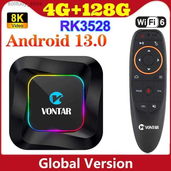 Décodeur 2023 Nouveau boîtier TV intelligent vidéo 8K Android 13.0 RK3528 Maximum 4 Go 128 Go HDR10 + BT Wifi6 4K Lecteur multimédia Android 13 Décodeur 2 Go 16 Go Q240330