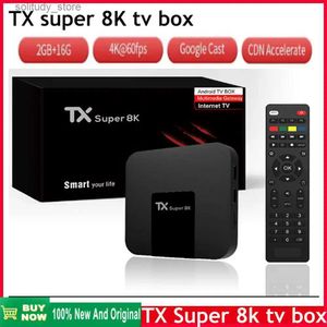 Set Top Box Android 11.0 Smart TV Box TX Super 8K TV Box 2G 16G mondiale Markt Mediaspeler Set Top Box Q240330