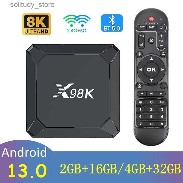 Set Top Box Android 13 TV box X98K RK3528 dual WiFi BT 5.0 8K reproductor de streaming decodificador de red Q240330