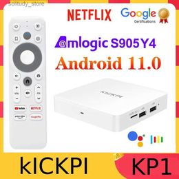 Décodeur Google Netflix TV Box Amlogic S905Y4 Lecteur multimédia 4K KICKPI KP1 Android 11 Décodeur Android 11.0 2G32G AV1 2.4G 5G WiFi BT5.0 Q240330