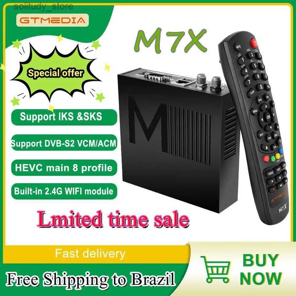 Decodificador GTMEDIA M7X Receptor de TV satelital DVB-S2 SKS/IKS/CS M3U Decodificador 1080P Full HD Decodificador de TV Sintonizador dual LKS y SKS Reproductor de grabación Q240330