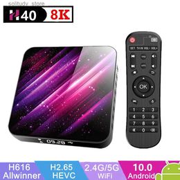 Décodeur H40 Android 10.0 Smart TV Box 64GB 8K 4K H616 lecteur multimédia jeu vidéo 3D 2.4G/5G Wifi Bluetooth récepteur TV décodeur Q240330