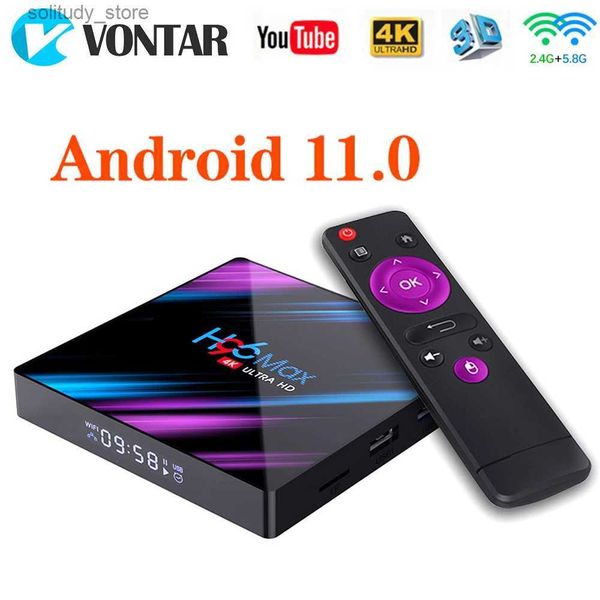 Décodeur H96 MAX 4GB 64GB Android 10.0 Smart TV Box Android 11 Rockchip RK3318 1080P 4K H96 MAX lecteur multimédia TVBOX décodeur Q240330