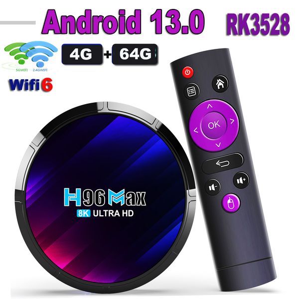 Décodeur H96 MAX Android 13 TV BOX RK3528 64GB 32GB 16GB 2.4G 5G WIFI 6 BT 5.0 lecteur multimédia mondial décodeur récepteur 230831