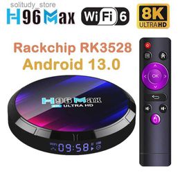 Décodeur H96 MAX RK3528 Smart TV Box Android 13 4G 64GB 32GB 8K WiFi 6 2.4G 5.8G BT5.0 lecteur multimédia Quad Core AV1 3D Quick Box Top Box Q240330