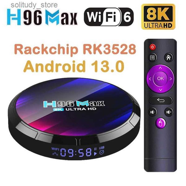 Décodeur H96 MAX RK3528 Smart TV Box Android 13 4G 64GB 32GB 8K WiFi 6 2.4G 5.8G BT5.0 lecteur multimédia Quad Core AV1 3D Quick Box Top Box Q240330