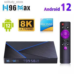 Décodeur H96 Max V56 Android 12 Smart TV Box RK3566 Quad Core 4K 2.4G/5G WiFi BT4.0 1000M LAN 8GB 64GB décodeur Q240330