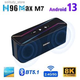 Décodeur H96MAX M7 avec haut-parleur Bluetooth décodeur RK3528 Android 13.0 double WiFi double haut-parleur haut-parleur Bluetooth haute et basse fréquence 5.1 Q240330