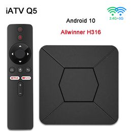 Set Top Box iATV Q5 Android10.0 TV Box Allwinner H316 BT5.0 4K HD 2.4G/5G Dual WiFi Smart Set Top Box Mediaspeler 2GB 8GB 230831