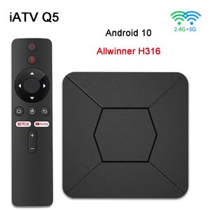 Décodeur iATV Q5 Android10.0 TV Box Allwinner H316 BT5.0 4K HD 2.4G/5G double WiFi décodeur intelligent lecteur multimédia 2GB 8GB 230826