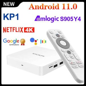 Settopbox KICKPI KP1 Google Netflix TV Box Android 11 Amlogic S905Y4 Mediaspeler 4K Settopbox Android 11.0 2G32G AV1 2.4G 5G WiFi BT5.0 Q240