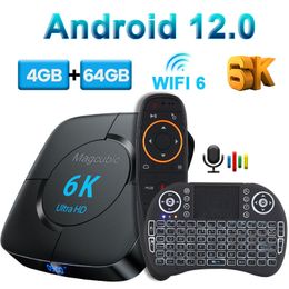 Set Top Box Magcubic Android 12.0 TV Box Voice Assistant 6K 3D Wifi6 2.4G 5.8G 4GB RAM 32G 64G Mediaspeler Zeer snelle Box Top Box 230831