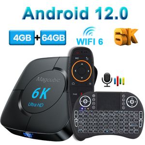 Set Top Box Magcubic Android 12.0 TV Box Voice Assistant 6K 3D Wifi6 2.4G 5.8G 4GB RAM 32G 64G Media player Very Fast Box Top Box 230831