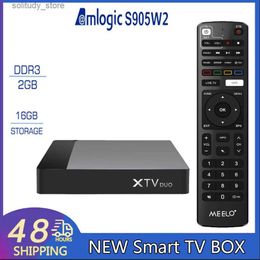 Décodeur Nouveau Smart Android TV Box XTV DUO Amlogic S905W2 2,4 et 5 GHz Double WiFi LAN 100 M AV1 HDR 4K Résolution Ultra HD Lecteur multimédia Q240330