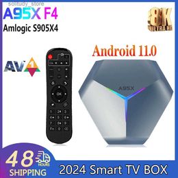 Set Top Box RGB licht TV BOX smart TV box A95X F4 Amlogic S905X4 LAN 100M AV1 Android 11.0 2.4G 5G dual WiFi BT4.1 set-top box mediaspeler Q240330
