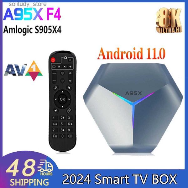 Set Top Box RGB light TV BOX Smart TV Box A95X F4 Amlogic S905X4 LAN 100M AV1 Android 11.0 2.4G 5G dual WiFi BT4.1 decodificador reproductor multimedia Q240330