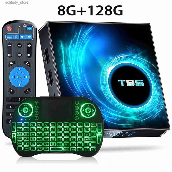 Décodeur Smart TV Box 2024 T95 plus HD 6K Android 10.0 Allwinner H6 4GB 64GB 32GB Wifi lecteur multimédia PK X96Max plus TXS9 Android Box Q240330