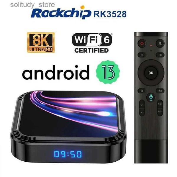 Set Top Box Adecuado para Android 13 TV Box K52 Rockchip RK3528 Smart TVBox admite 8K WiFi 6 BT5.0 YouTube Configuración del Asistente de voz de Google superior Q240402