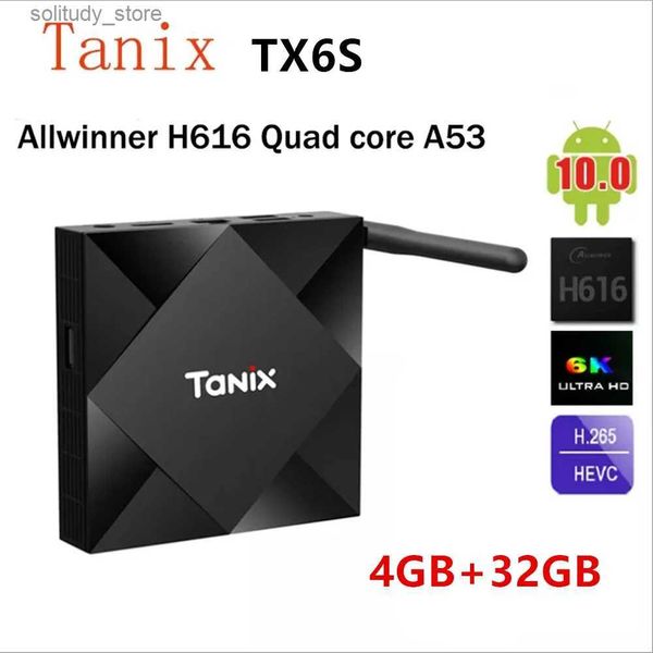 Décodeur Tanix TX6S Android 10.0 TV box 4G32G Allwinner H616 puce 2.4 5.8G double WiFi Bluetooth 8K décodeur intelligent haute définition 4G64G Q240330