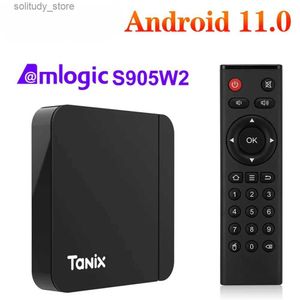 Décodeur Tanix W2 Smart TV Box Android 11 Amlogic S905W2 avec prise en charge de 2 Go 16 Go pour H.265 AV1 double WiFi HDR 10 + décodeur de lecteur multimédia Q240330