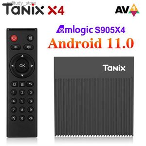 Décodeur Tanix X4 Amlogic S905X4 TV Box Android 11.0 4 Go 32 Go WiFi prise en charge AV1 4K Google Voice Assistant Youtube Media Player Q240330