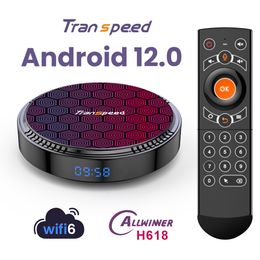 Set Top Box Transpeed Android 12 TV Box WiFi6 BT5.0 H618 Ondersteuning 8K 4K Quad Core Cortex A53 G31 Voice Assistant Set Top Box 230831