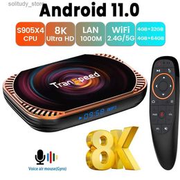 Décodeur Transspeed Android 11 Amlogic S905X4 TV Box double WiFi 32G 64GB BT4.0 4K 8K 3D 1000M récepteur TV rapide lecteur multimédia décodeur Q240330