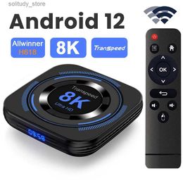 Décodeur Transspeed Android 12 TV Box Allwinner H618 double WiFi 32G64G quad core Cortex A53 prend en charge le décodeur de lecteur multimédia vocal 8K 4K BT Q240330