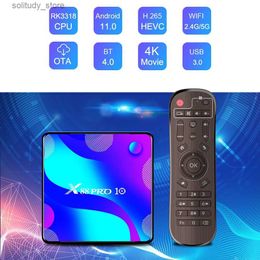 Set Top Box TV box Android 11 Dispositivo de TV inteligente X88 PRO 10 4GB 64GB 32GB Rockchip RK3318 4K TVbox compatible con el decodificador de Google x88 PRO 11.0 Q240330