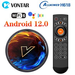 Settopbox VONTAR H1 Android 12 TV Box Allwinner H618 Quad Core Cortex A53 Ondersteuning 8K video BT Wifi6 Google Voice Mediaspeler Settopbox 230831