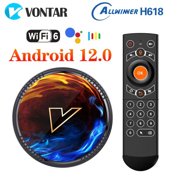 Décodeur VONTAR H1 Android 12 TV Box Allwinner H618 Quad Core Cortex A53 prise en charge vidéo 8K BT Wifi6 Google Voice Media Player décodeur 230831
